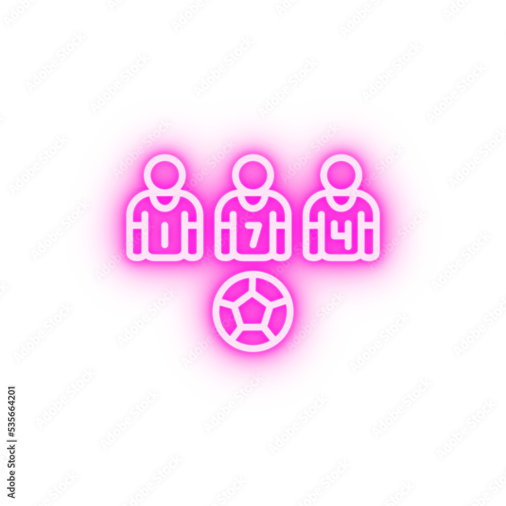 Sticker players football neon icon