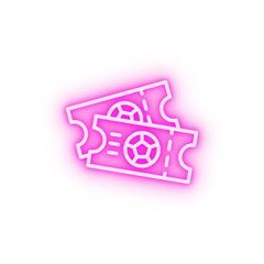 Ticket football neon icon