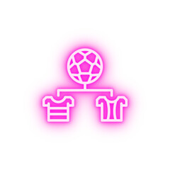 Tournament football neon icon