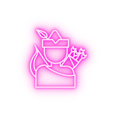 Robin Hood fairytale neon icon