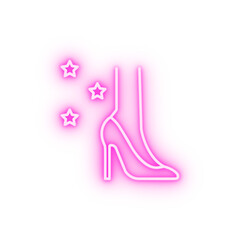 Cinderella shoe neon icon