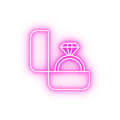 Ring marrige neon icon
