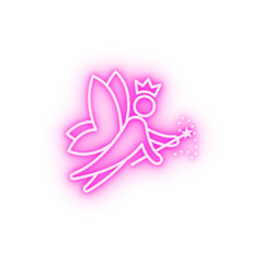 Fairy fairy tale neon icon