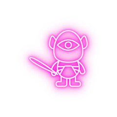 Cyclops fairy tale neon icon