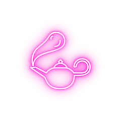 Magic lamp fairy tale neon icon