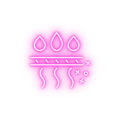 Textile water resistant drop neon icon