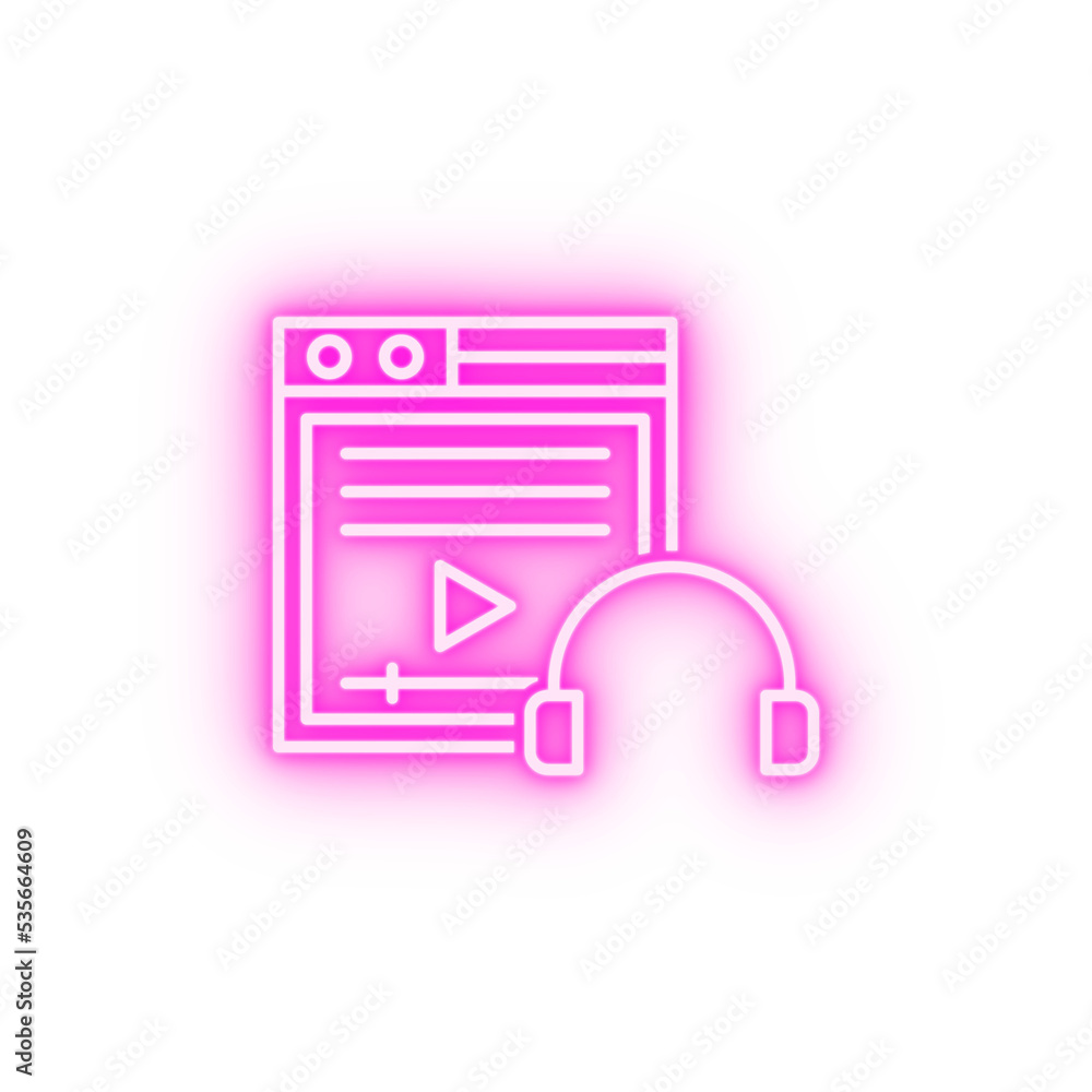 Poster notebook test neon icon
