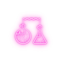 research 2 colored line neon icon
