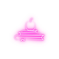 back to school 2 colored line neon icon
