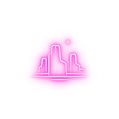 rock desert landscape neon icon
