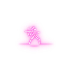 Arabian man archer neon icon