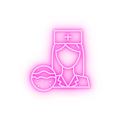 Dermatologist doctor woman neon icon