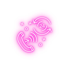 Phone time call neon icon