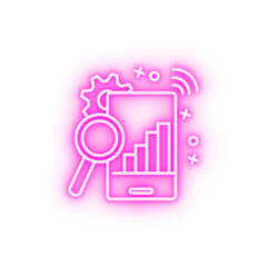 Search phone growth call neon icon