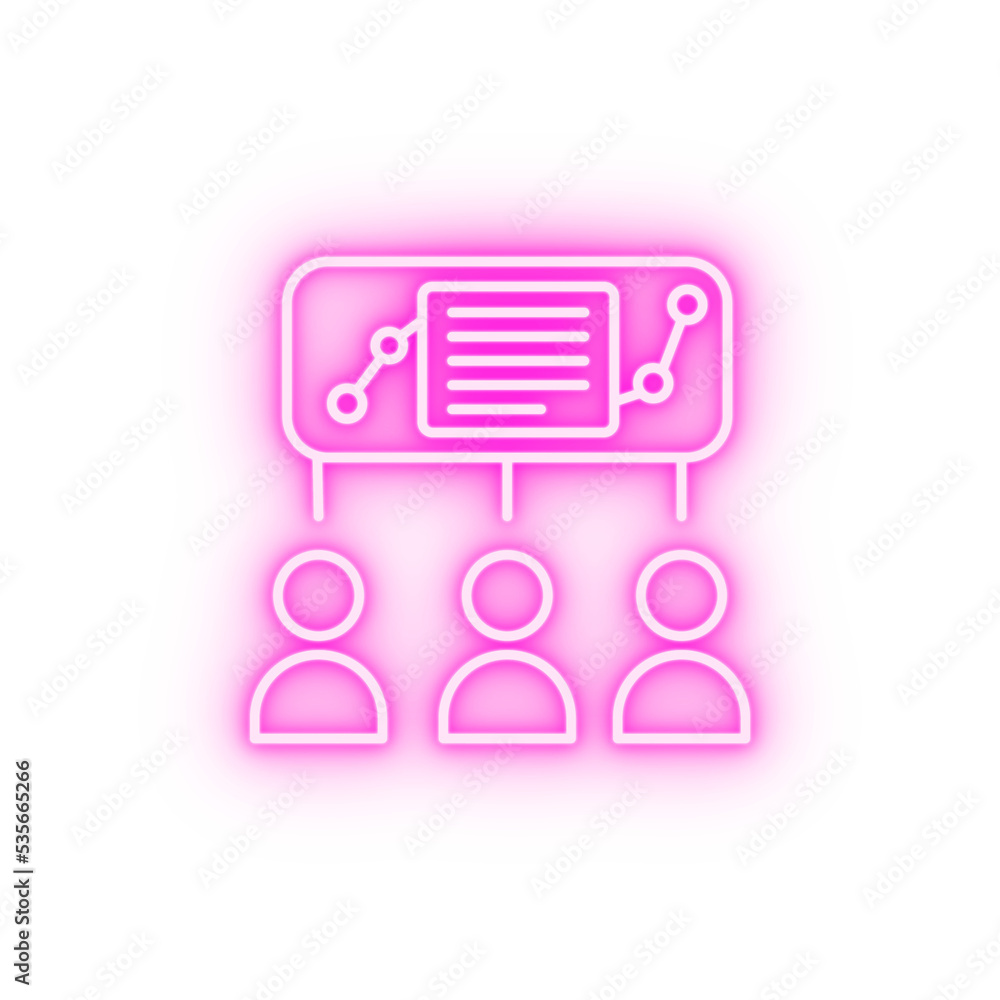 Poster customer users behavior document neon icon