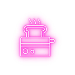 Toaster bread neon icon