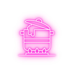 Pan boiling neon icon
