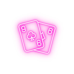 Poker casino neon icon