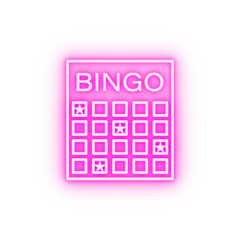 Bingo casino neon icon