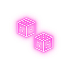 Dice casino neon icon