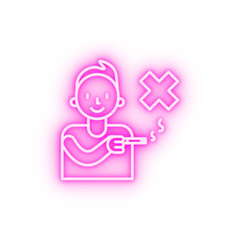 smoking is bad neon icon