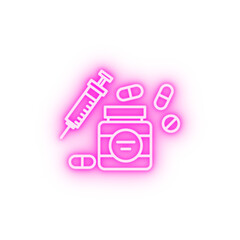 medicines neon icon