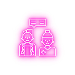 cancer treatment neon icon