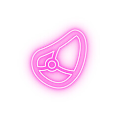 Meat beef neon icon