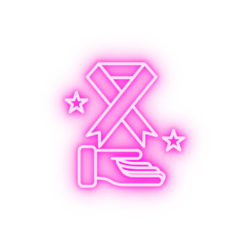 protection from cancer neon icon