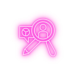 search for a financial specialist neon icon