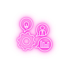 User business finance gear neon icon