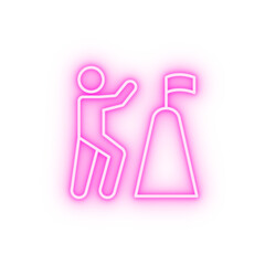 achieve business goals neon icon