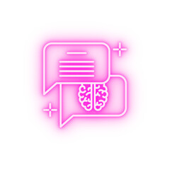 Chat dialogue brain neon icon