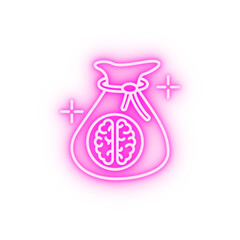 Bag brain neon icon