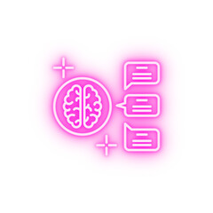 Contact messages brain neon icon