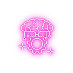 Gear brain neon icon