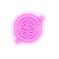 Refresh brain neon icon