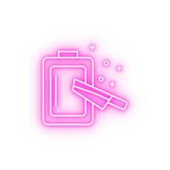 Knife board cutting neon icon