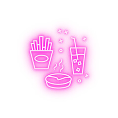 Drink free food cook neon icon