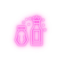 Condiments salt cook pepper neon icon