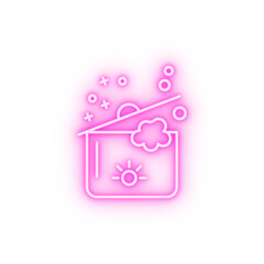Pot stew cook tools neon icon