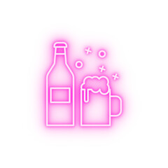 Beer label drink neon icon