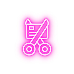 scissors card neon icon