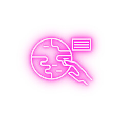 augmented reality technology globe spatial neon icon