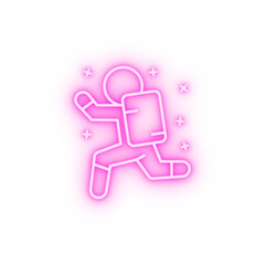 Cosmonaut run star neon icon
