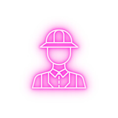 man archaeologist avatar neon icon
