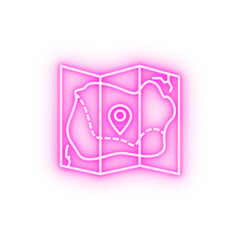 map location pin neon icon