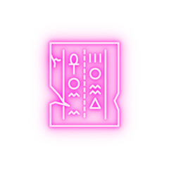 papyrus hieroglyphs neon icon