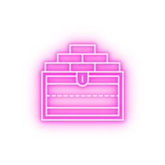chest gold neon icon