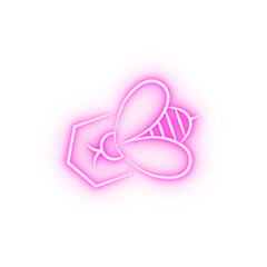 Bee alternative medicine neon icon